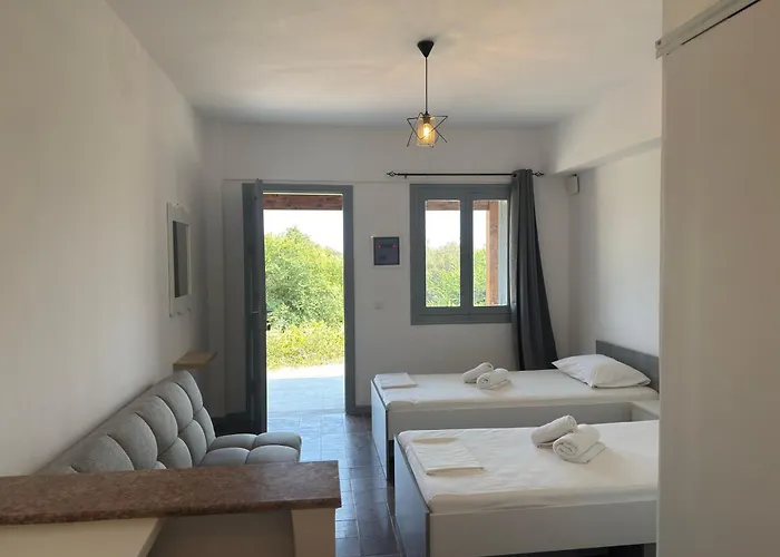 Olga'S Sea & Garden View Studios, 400M From Ipsos Beach Apartman